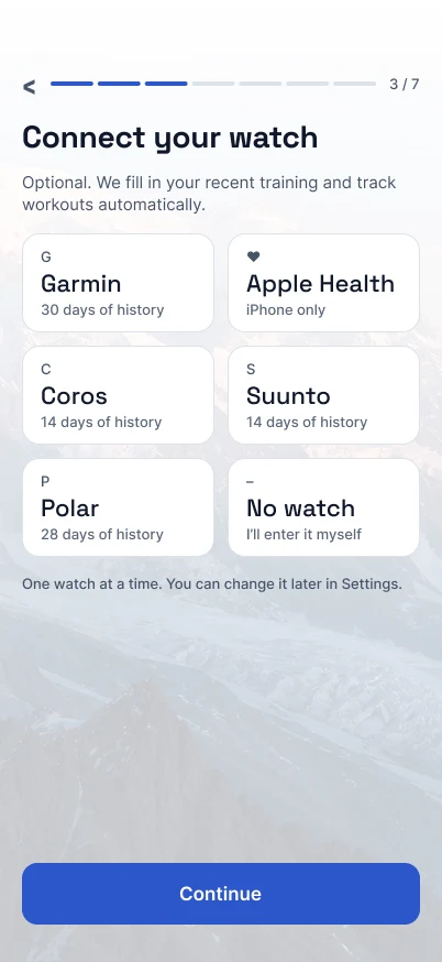 Connecting a Garmin, Coros, Suunto, Polar or Apple Health