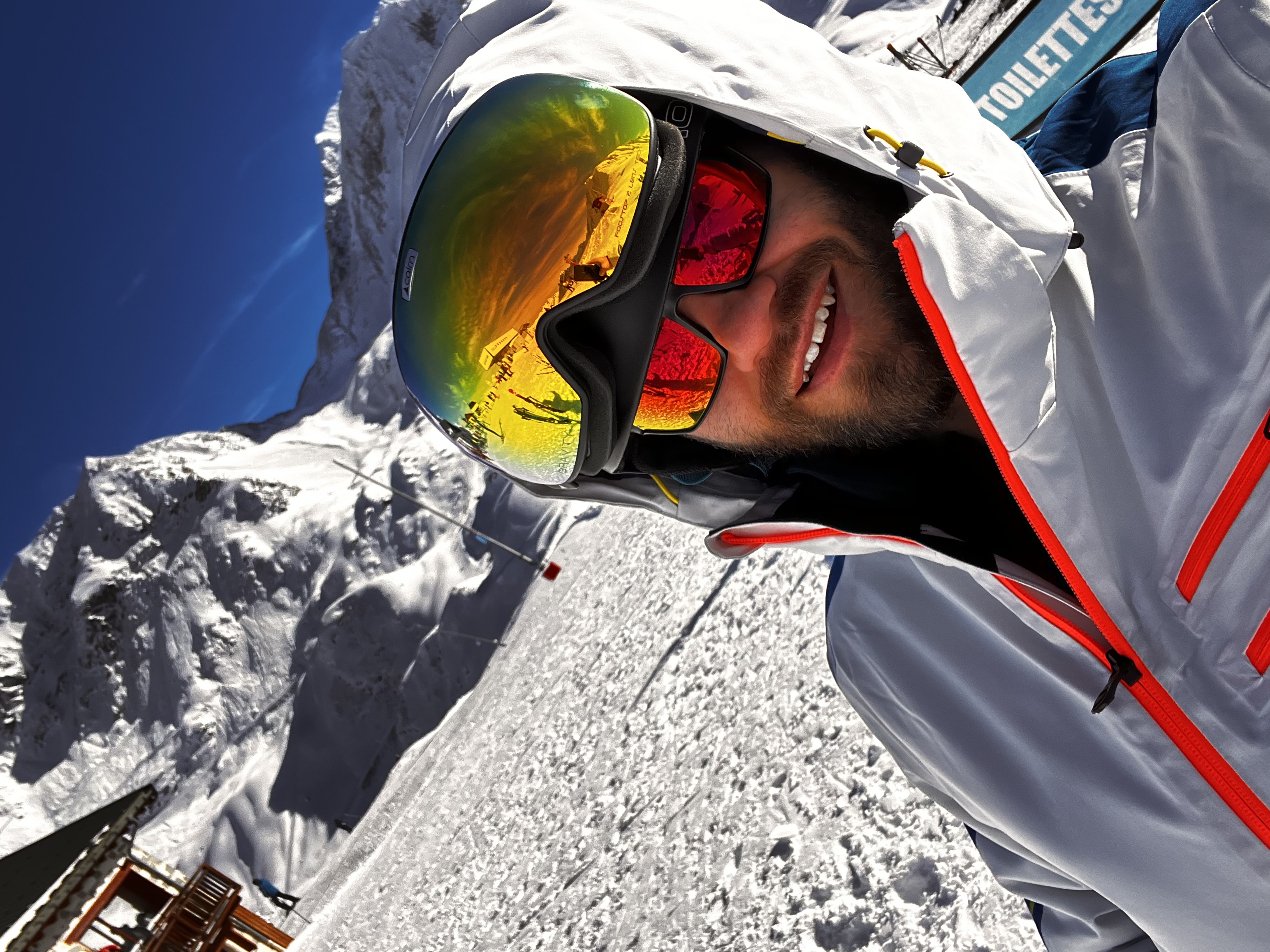 Jakob at altitude with mountain backdrop